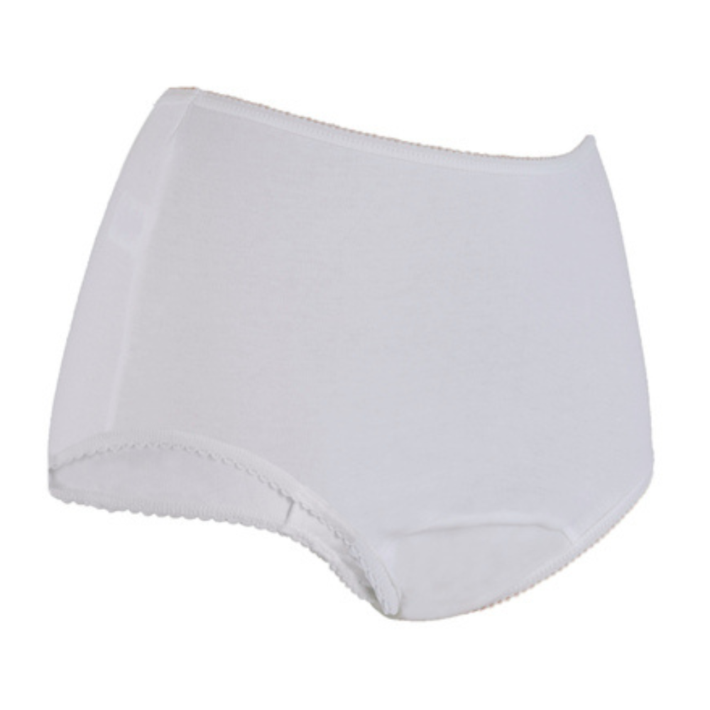 Ladies Cotton Comfy Brief Women's incontinence pants white