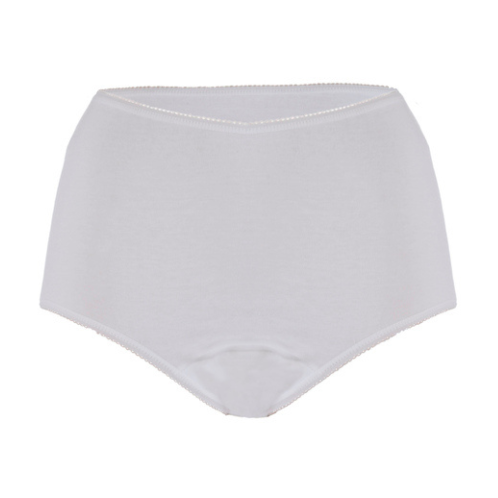Ladies Cotton Comfy Brief Women's incontinence pants white
