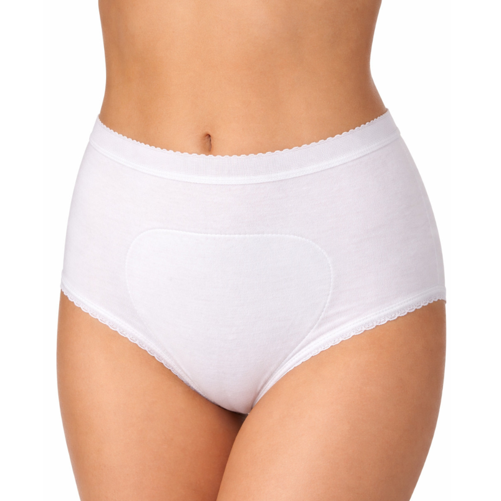 Ladies Full Brief Super Women's incontinence pants white