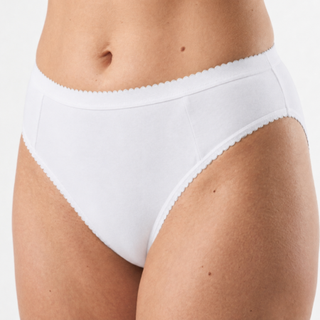 Ladies High Leg Brief Women's incontinence pants white