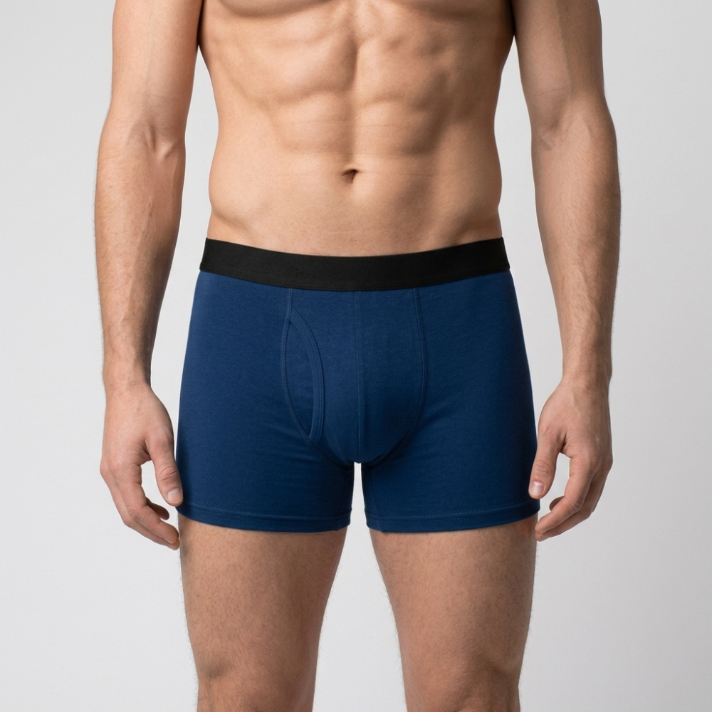 Men’s Padded Trunk With Built in Pad navy blue incontinence underwear